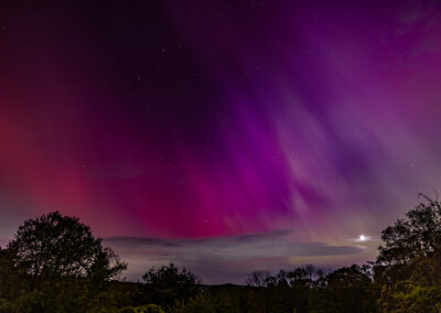 A magenta aurora in the sky over Connecticut
