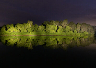 Night shot of River Island in Vermont