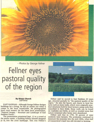 Newspaper clipping about George Fellner's photographs