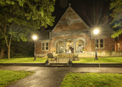 Night shot of the Normal Williams Library in Vermont