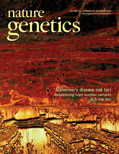 Cover of Nature Genetics with George Fellner photograph
