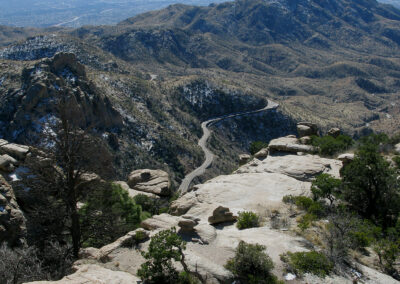 An Arizona landscape spreads out before Mount Lemmon