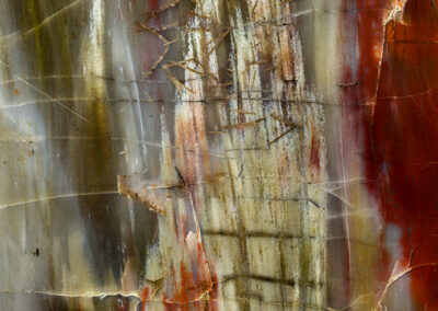 Jutting spiky intrusion into a cloudy mineral background