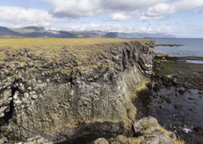 Cliffs overlook the coastline at Arnarstapi, Iceland