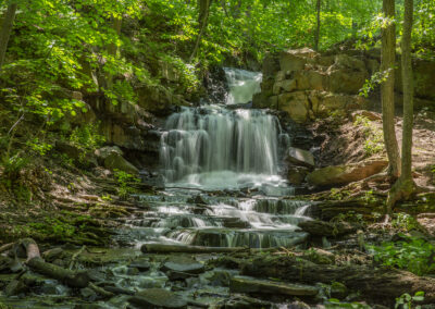 Dividend Falls, a multi-level waterfall in Rocky Hill, Connecticut