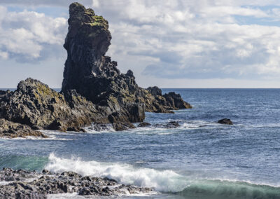 A rocky outcrop on the coast at Djupalonssandur, Iceland
