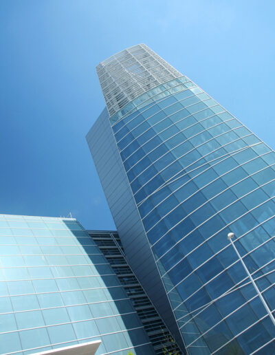 Exterior glass walls of the Virginia Beach Convention Center