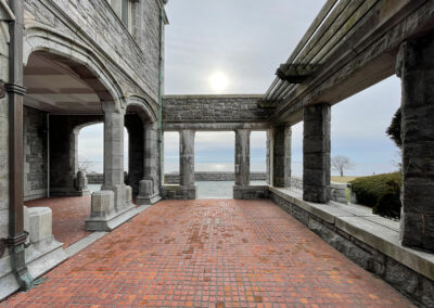A colonnade at Avery Point in Groton, Connecticut