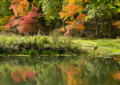 Photo of lake and autumn trees in Oxbow National Wildlife Refuge in Massachusetts