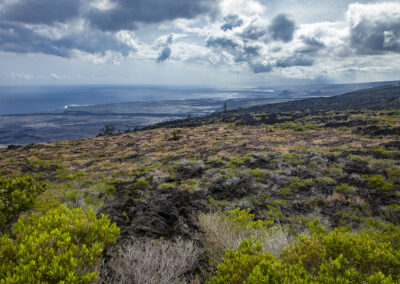 A seascape in Hawaii with dramatic clouds