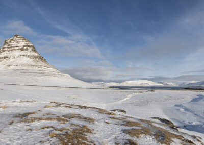 Landscape with Kirkjufell hill in Iceland