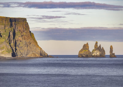 Rocky outcrops and coastline at Reynisdrangar, Iceland