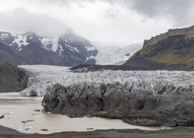 Vatnajokull glacier meets the ocean in Iceland