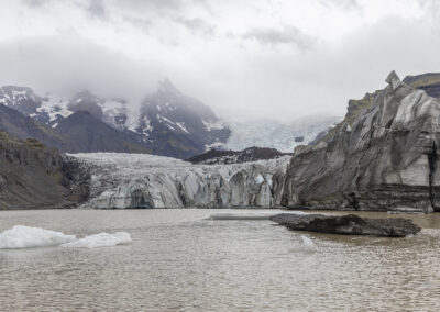 Vatnajokull glacier meets the ocean in Iceland