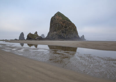 Beachscape photo of Haystack Rock in Oregon