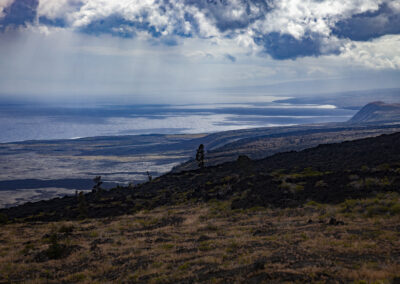 A seascape in Hawaii with dramatic clouds