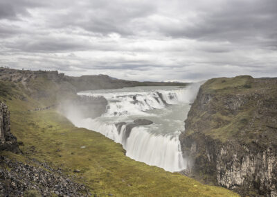 Two-step waterfall in Iceland