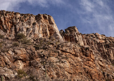 Reddish stone cliffs near Tucson, Arizona