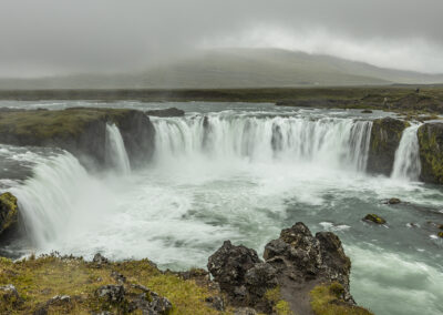 A horseshoe waterfall in Iceland