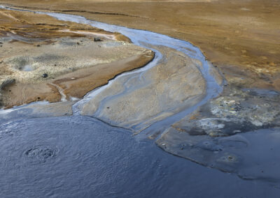 A river delta through muddy flats in Iceland