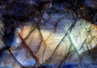 Photo composition showing a matrix of mineral formations tinted by a rainbow of natural colors