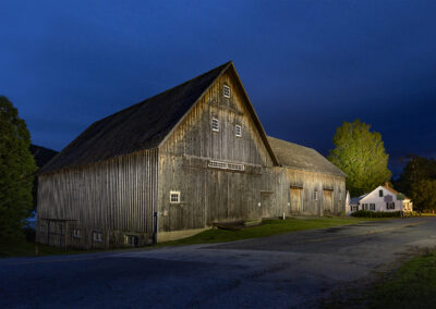 Night shot of the Calvin Coolidge historic site in Vermont