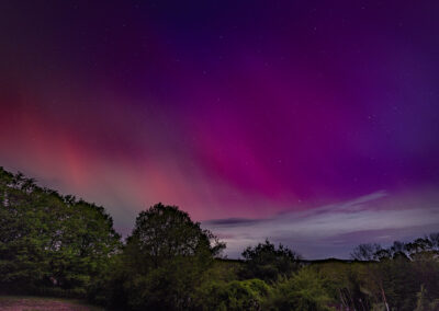A magenta aurora in the sky over Connecticut