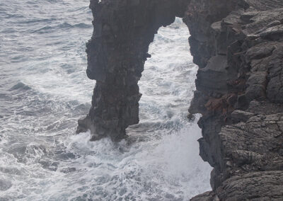 A land bridge of volcanic rock in Hawaii