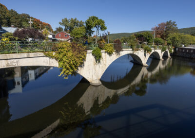 Photo of arch bridge at Shelburne Falls in Massachusetts
