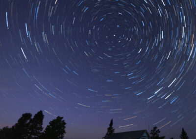 Time-lapse shot of stars in the night sky near Cabot, Vermont
