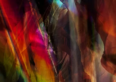 An iridescent crystalline canyon